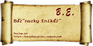 Bánszky Enikő névjegykártya